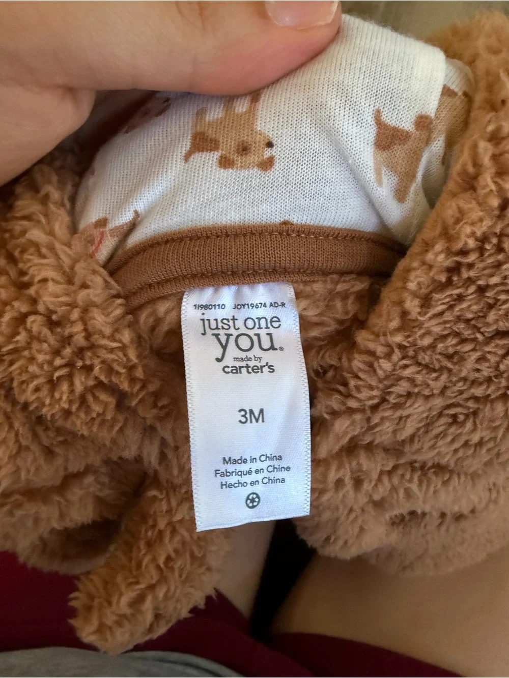 Carter's Brown Bear Sherpa Hooded One-Piece